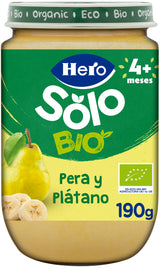 Boião Hero Solo Bio pêra e banana