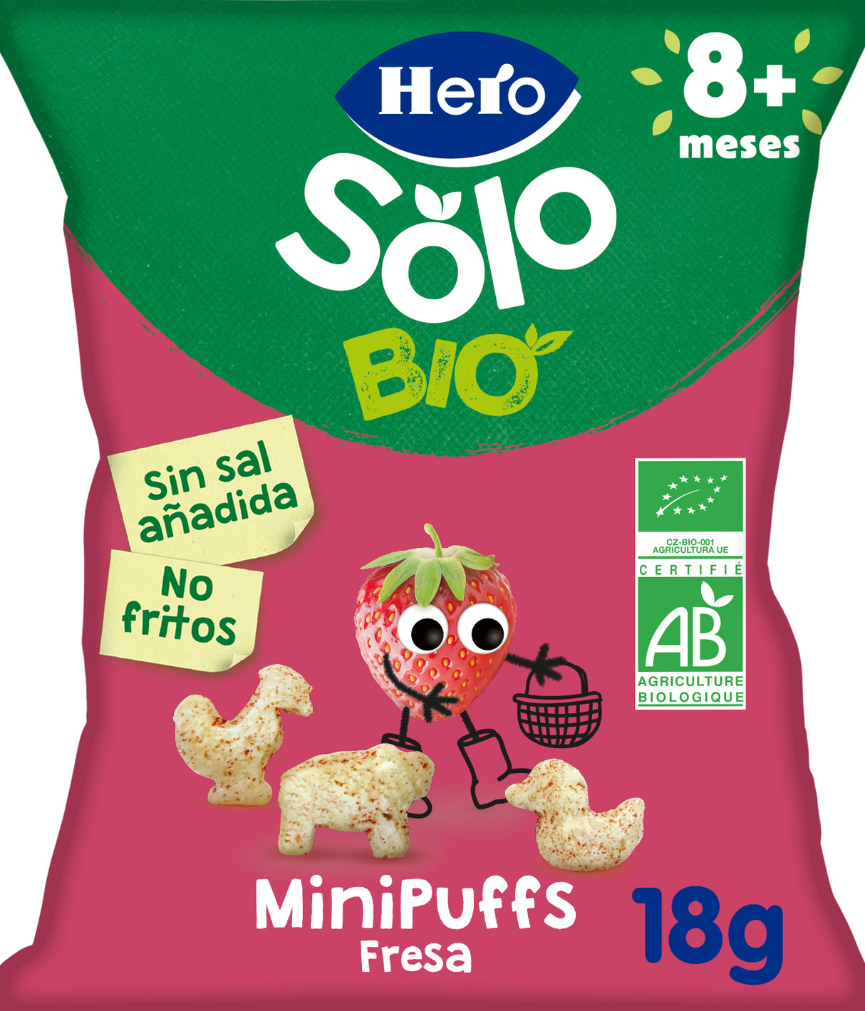 Snacks Hero Solo Bio minipuffs fresa