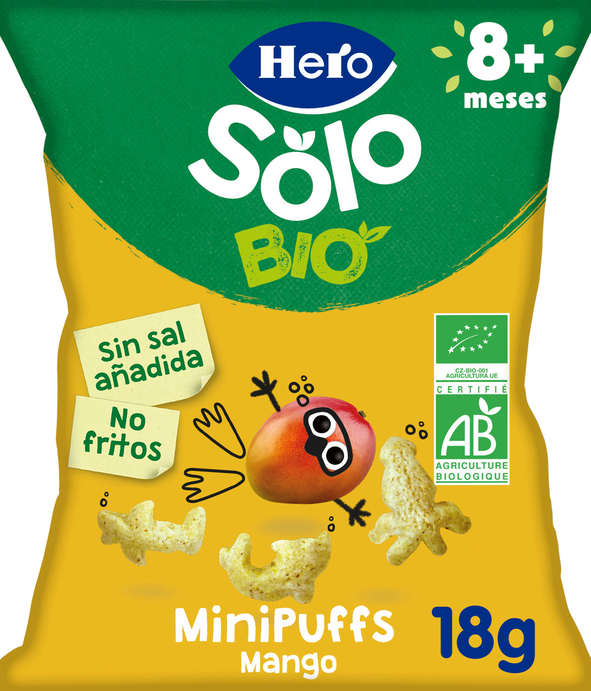 Snacks Hero Solo Bio minipuffs mango