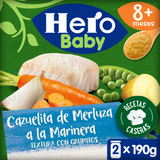 Pote Hero Baby de caçarola de pescada com frutos do mar