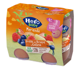 Pote Hero Baby com frutas silvestres e biscoitos