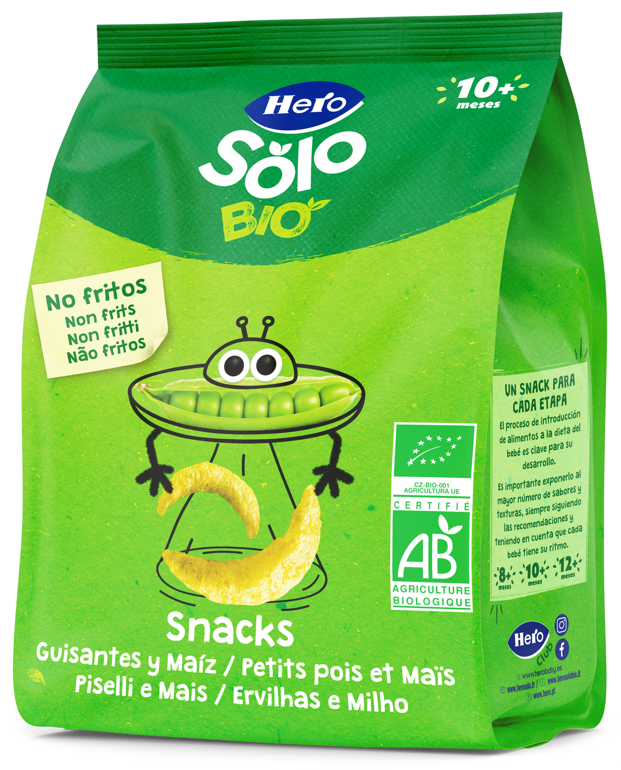 Snacks Hero Solo Bio guisantes y maíz