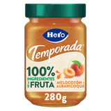 Hero Season Jam 100% ingredientes de frutas, pêssego e damasco