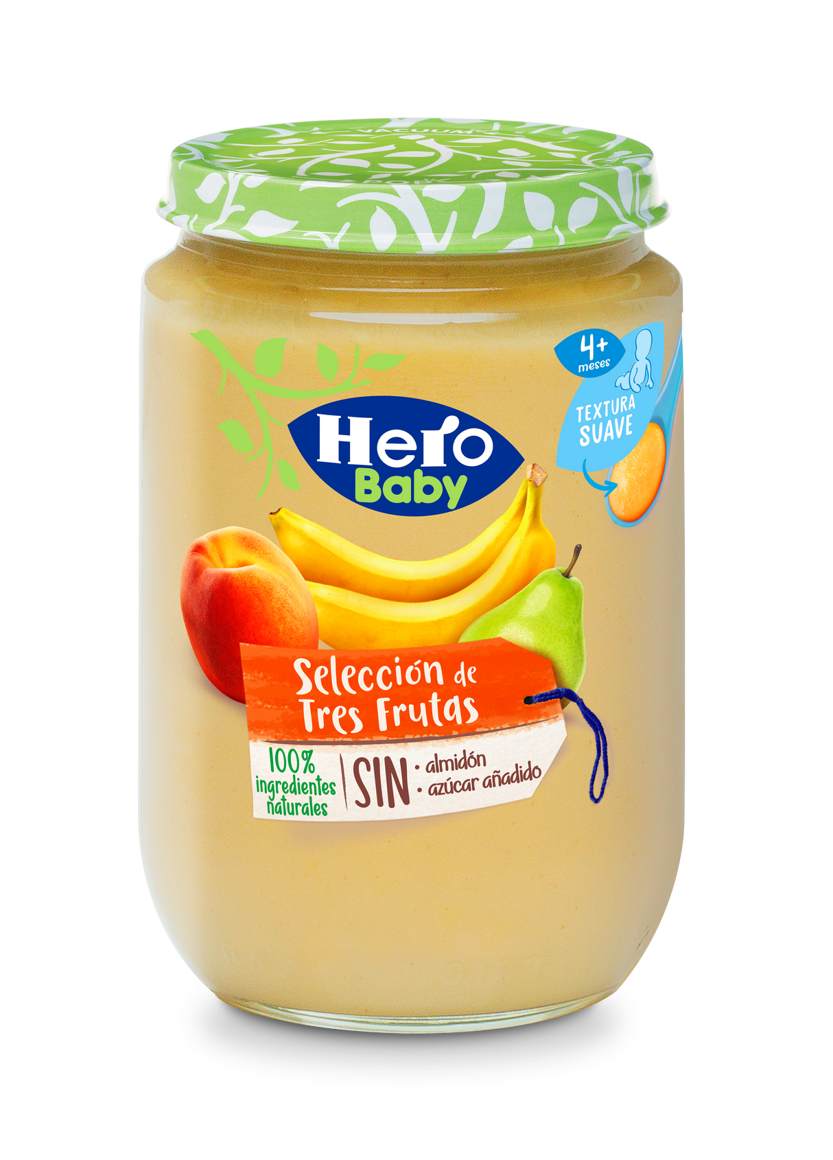 Seleção de pote Hero Baby com três frutas