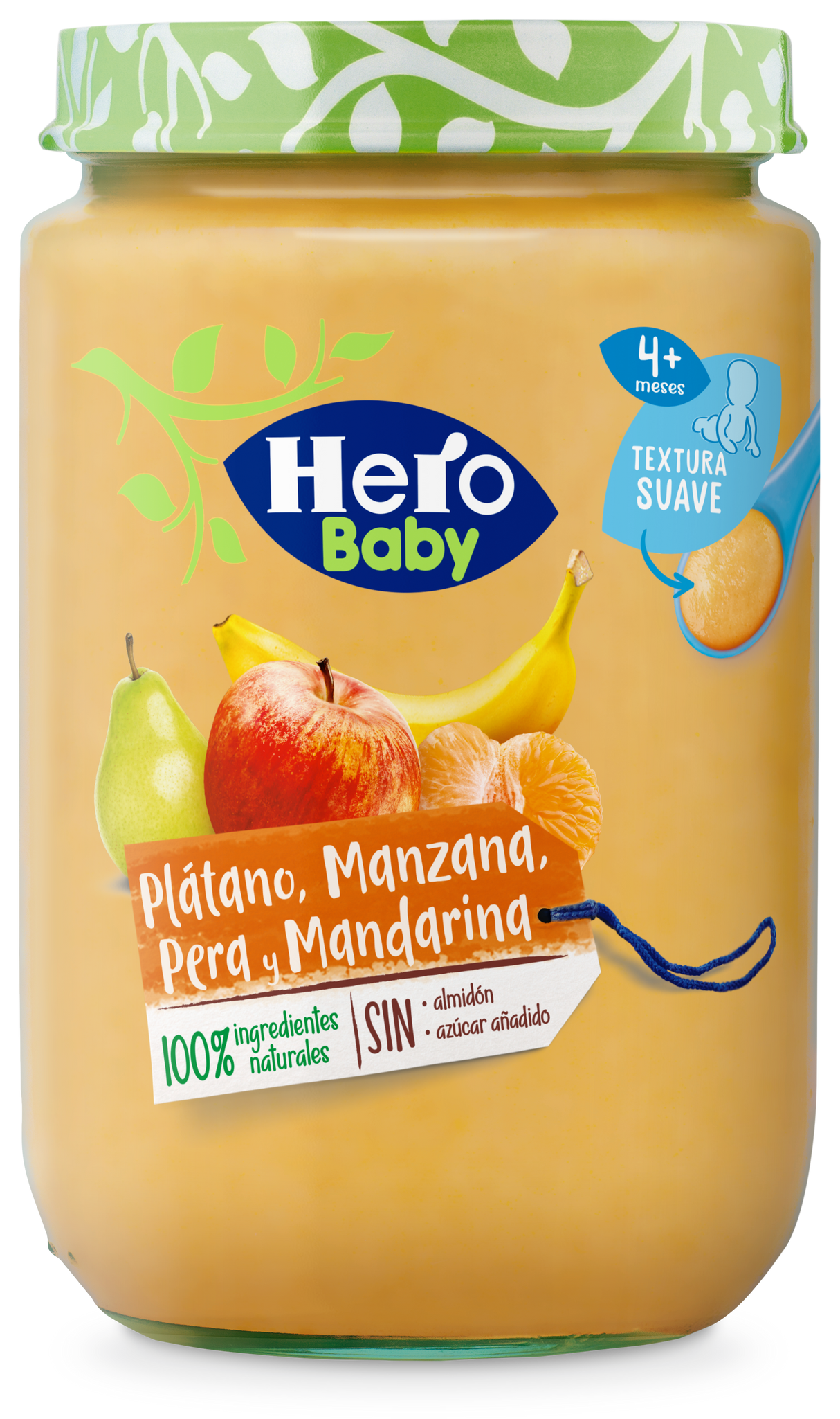 Tarrito Hero Baby plátano manzana pera y mandarina