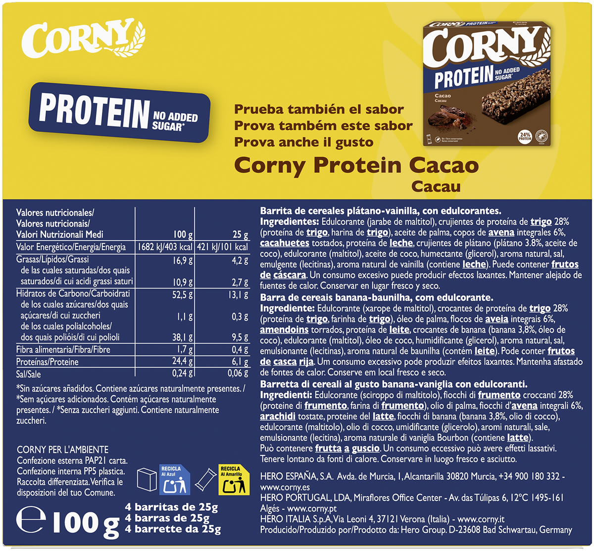 Barrita Corny Protein Banana-Vainilla