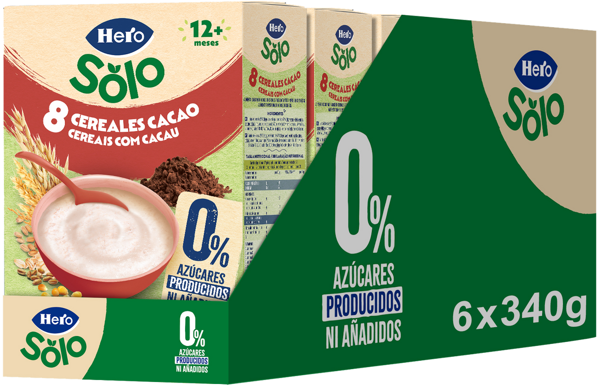 Papilla Hero Solo 8 cereales con cacao