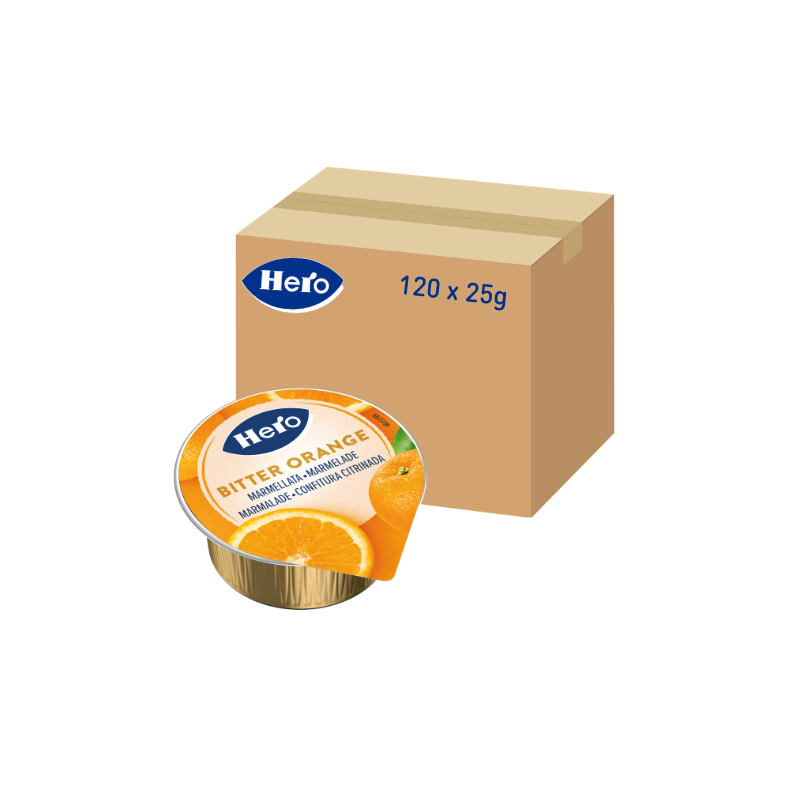 Mermelada Hero naranja amarga porciones Pack 120x25g