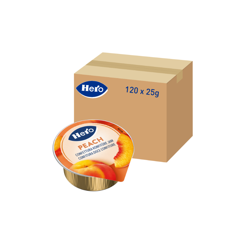 Mermelada Hero melocotón porciones Pack 120x25g
