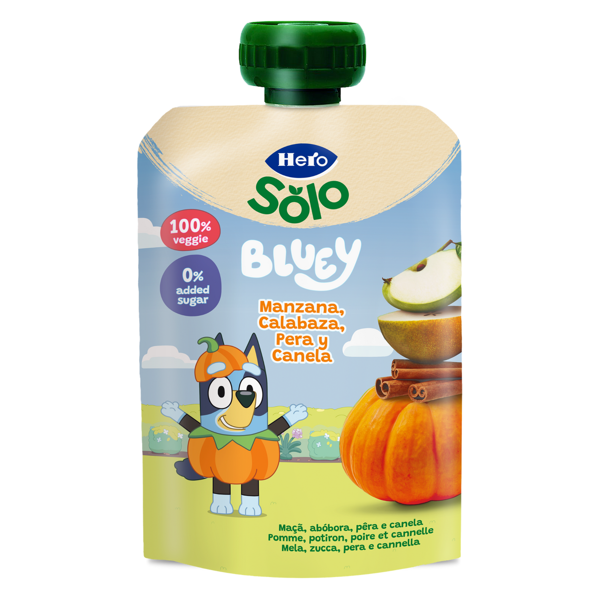 Bolsita Hero Solo manzana calabaza pera y canela Bluey
