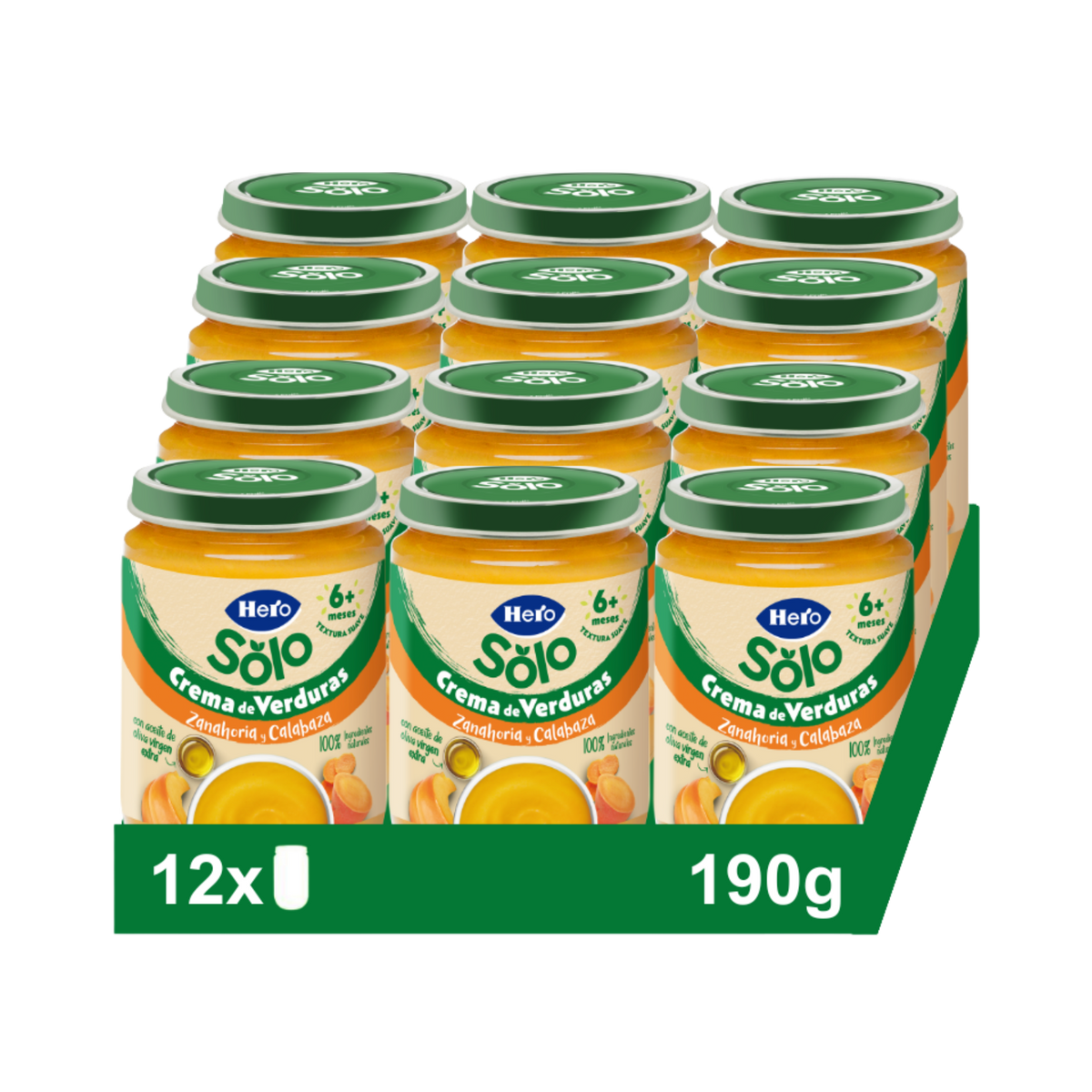 Tarrito Hero Solo crema de verduras zanahoria y calabaza