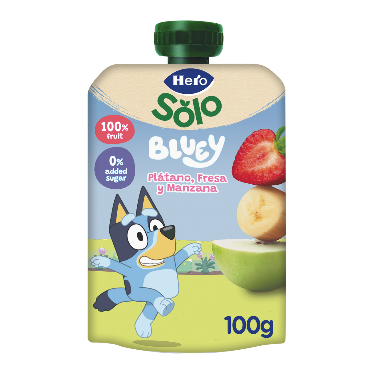 Bolsita Hero Solo plátano fresa y manzana Bluey