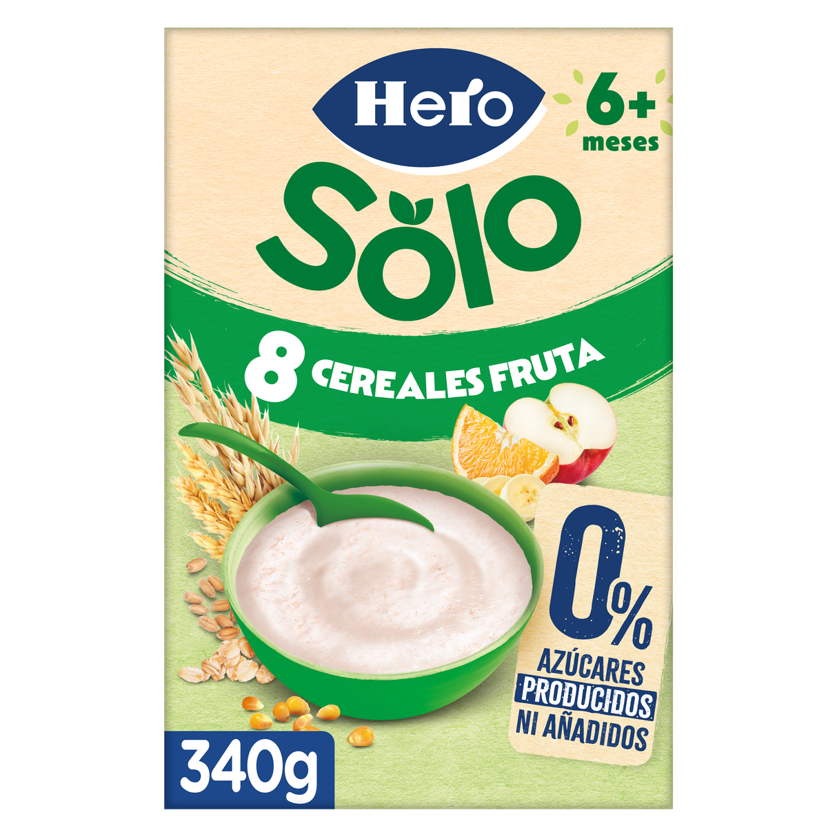 Papilla Hero Solo 8 cereales con fruta