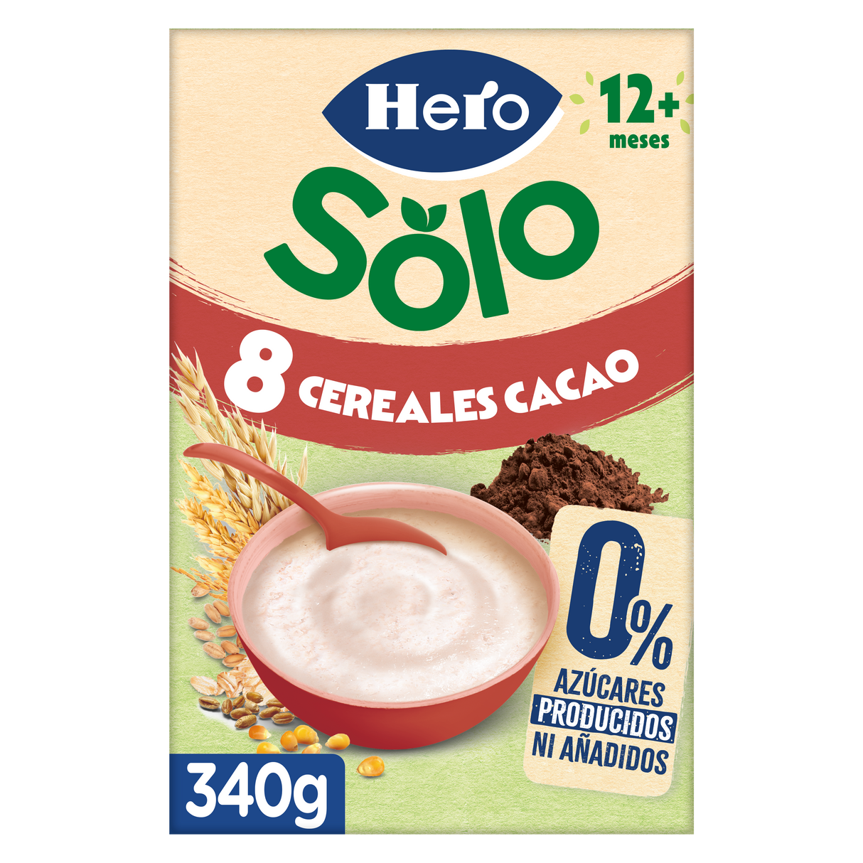 Papilla Hero Solo 8 cereales con cacao