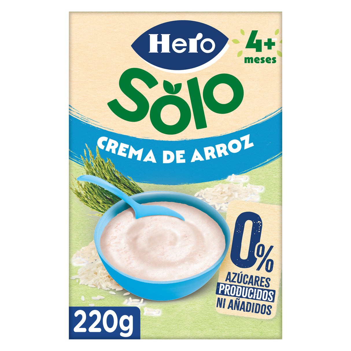 Papas de cereais Hero Solo creme de arroz