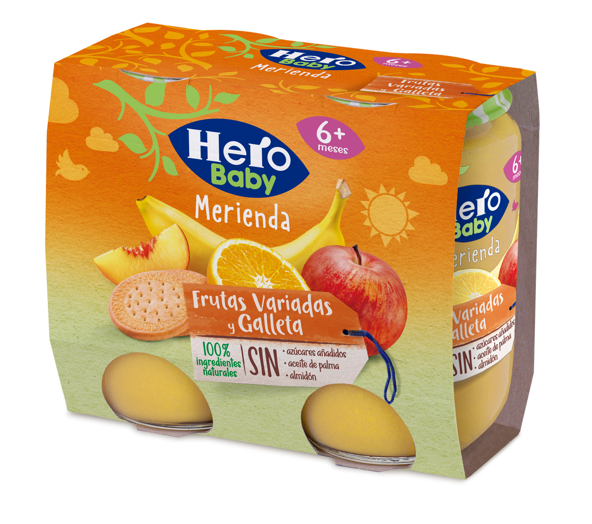 Tarrito Hero Baby frutas variadas y galletas