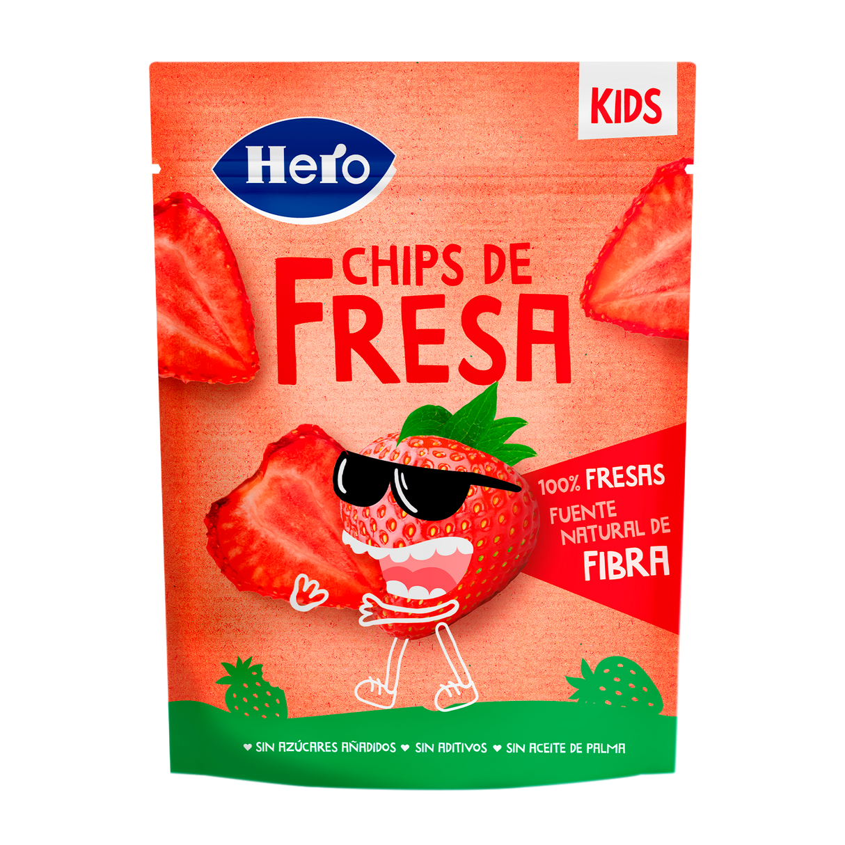 Snacks Hero Kids chips de morango 