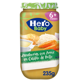 Hero Baby pote de cenoura com arroz em caldo de galinha