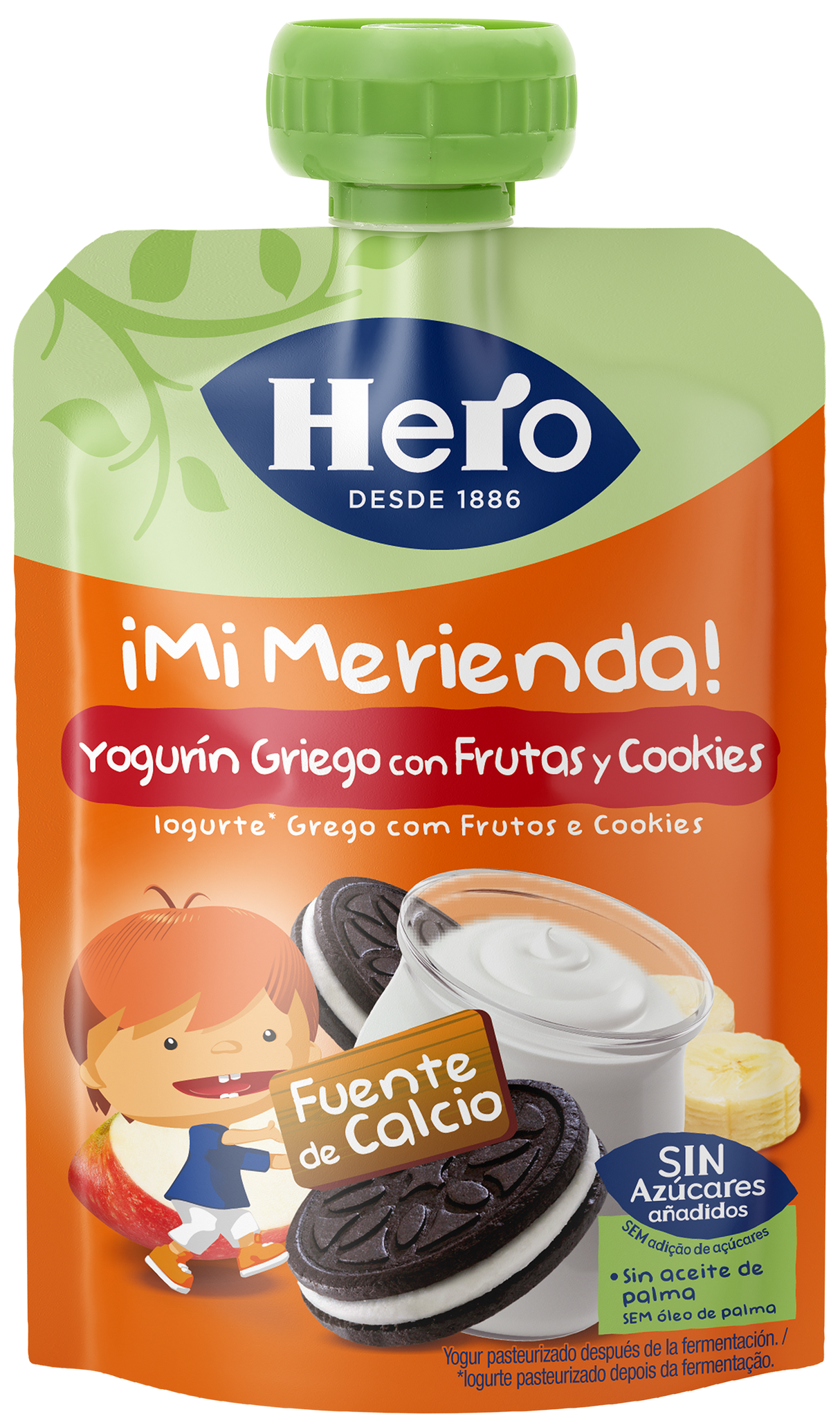 Bolsita Hero yogurín griego con frutas y cookies