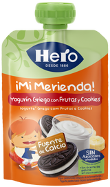 Bolsita Hero yogurín griego con frutas y cookies