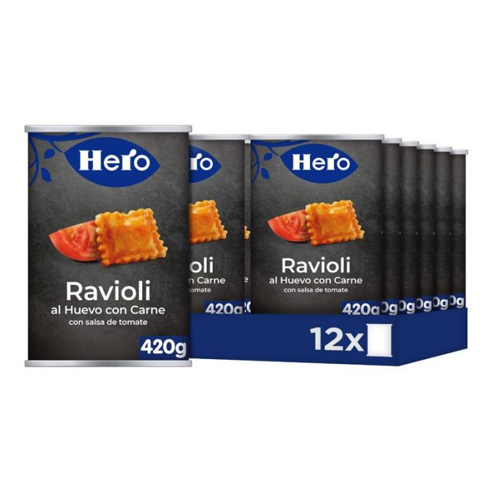 Ravioli al huevo con carne Hero