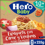 Pote de espaguete Hero Baby com carne e vegetais