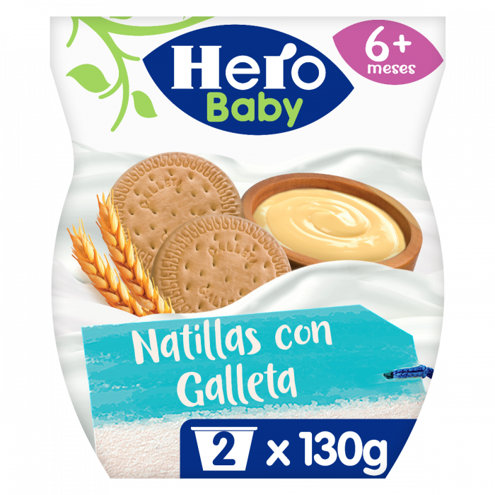 Tarrina Hero Baby natillas con galletas