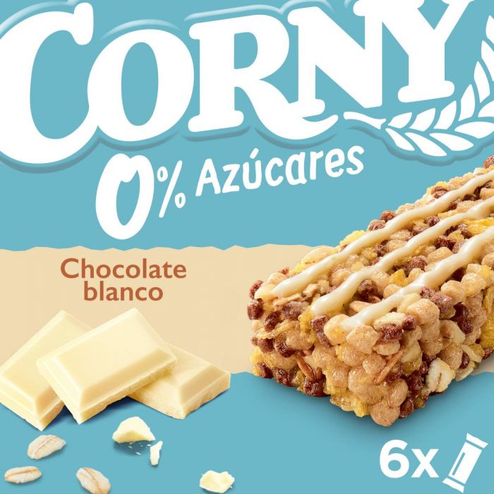 Barrita Corny chocolate blanco sin azúcar añadido