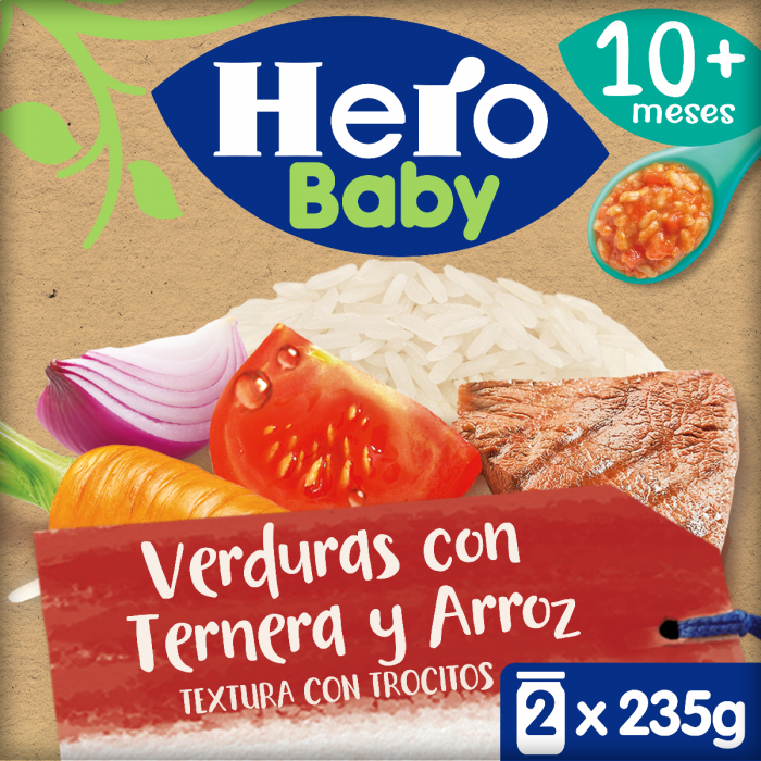 Tarrito Hero Baby verdura, ternera y arroz