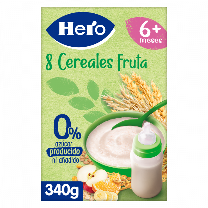 Papilla de cereales Hero Baby 8 cereales con fruta